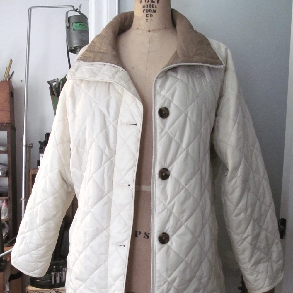 Quilted The North Face Ladies Jacket Coat Winter White NWOT  L